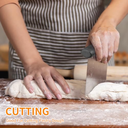 Stainless Steel Bench Scraper and Pastry Blender Cutter Set