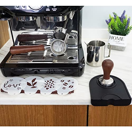 51mm Coffee Tamper Set Barista Kit for Portafilter Machine Wooden Espresso Tamper with Tamper Mat