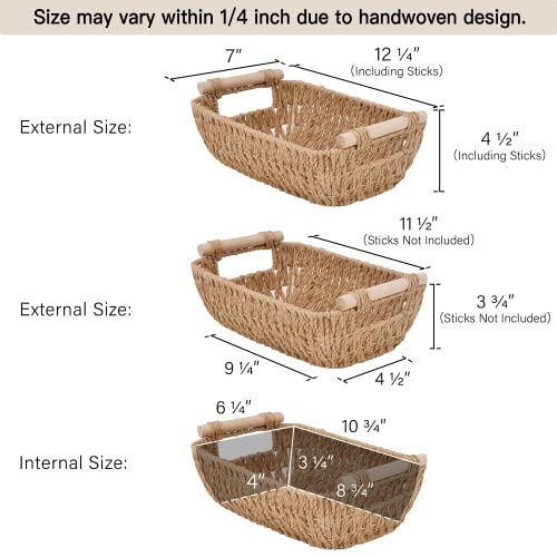 Hand Woven Small Wicker Baskets (2 Count)