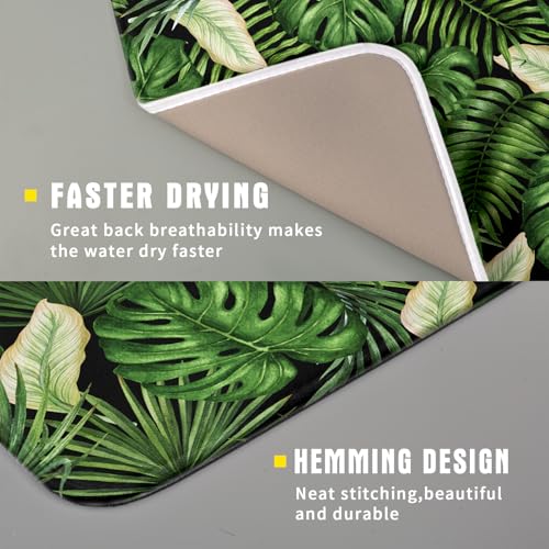 Tropical Palm Leaf Dish Drying Mat for Kitchen Countertop