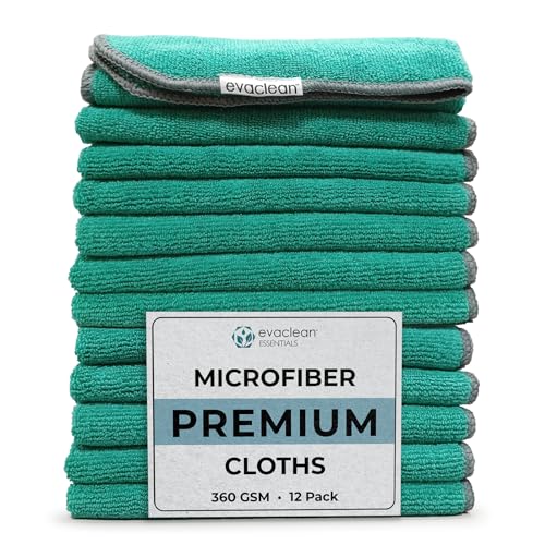 Premium Microfiber Cleaning Cloth 16"x16" (12 Count)