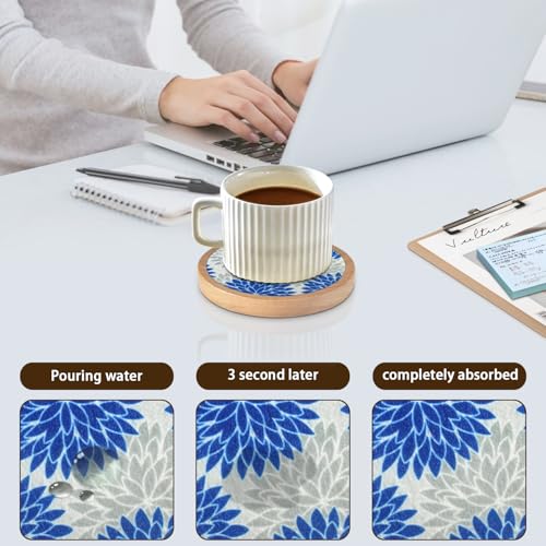 Wood Coasters Set of 6 with Holder