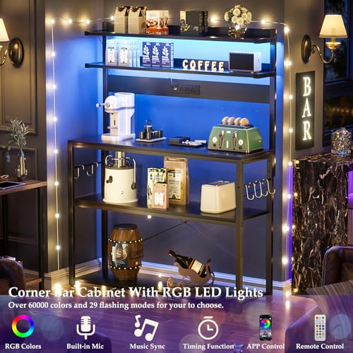 Bakers Rack with Power Outlet & RGB LED