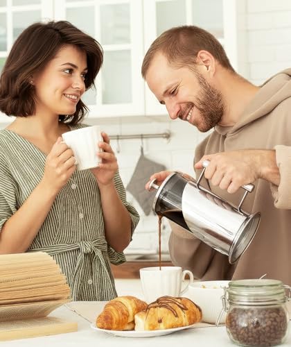 Stainless Steel French Press Coffee Maker 34 oz (2 Count)