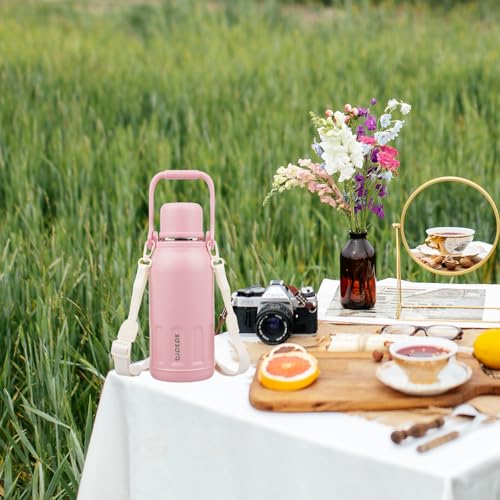 Stainless Steel Insulated Bottle with Handle & Strap