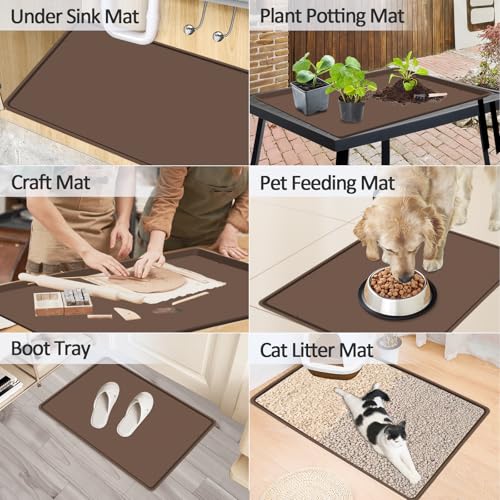 Silicone Coffee Maker Mat with Lip for Countertops