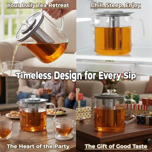 68oz Glass Tea Pot with Infuser (68 Count)