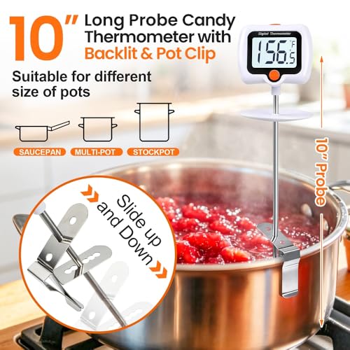 Candy Thermometer for Candy Making with Pot Clip