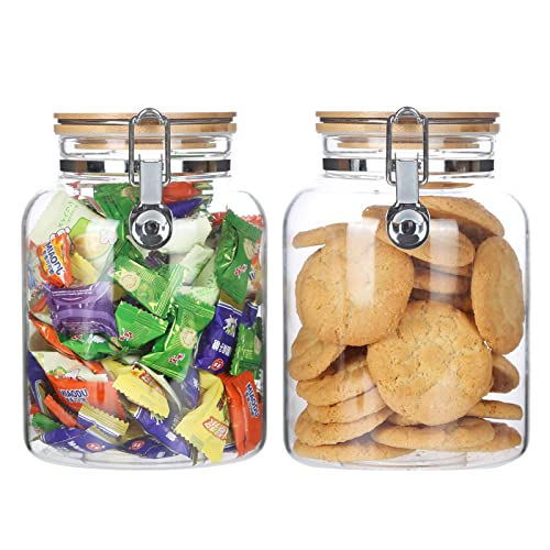 Clear Glass Cookies Jars with Airtight Lids (2 Count)