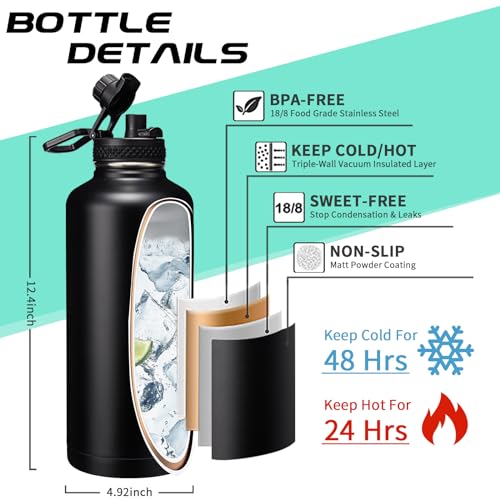 87oz 128oz Insulated Water Bottles (9 Count)