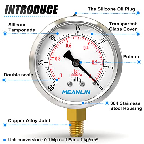 30inHG~0Psi Stainless Steel 1