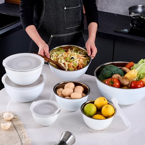 White Mixing Bowls With Airtight Lids