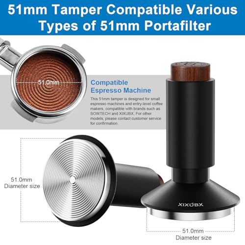 2-in-1 Espresso Tamper & WDT Tool, 51mm Spring Loaded
