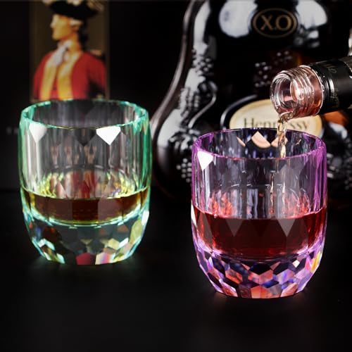Crystal Whiskey Glasses Set of 2 Hand Blown Old Fashioned Glasses (2 Count)