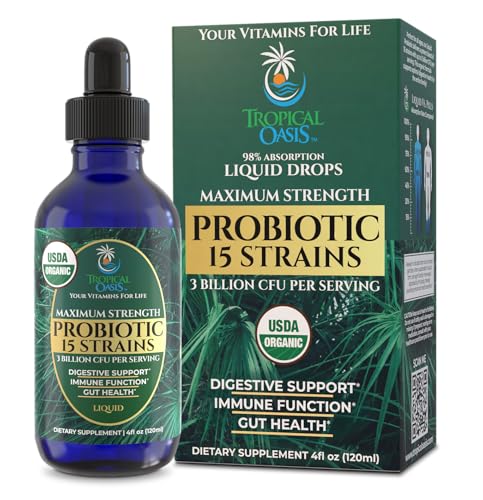 USDA Organic Liquid Probiotics for Men (4.1 Fl Oz)