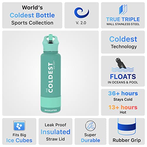 Coldest Insulated Water Bottle with Straw Lid