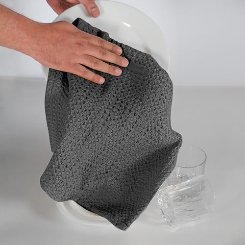 Set of 4 Premium Waffle Dish Towels 16x26 inches