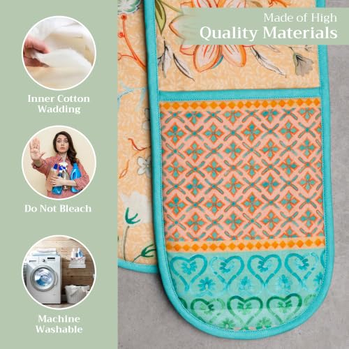 Double Oven Mitts 100% Cotton Double Oven Glove