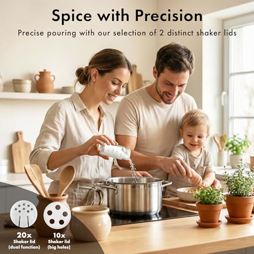 Glass Spice Jars with Label (24 Count)