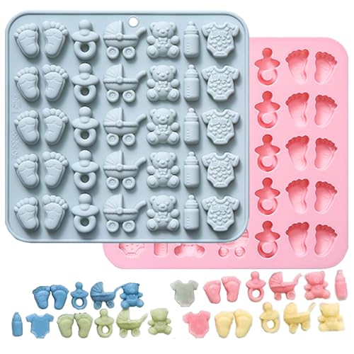 Baby Chocolate Mold Set Silicone Baking Molds with Footprint (2 Count)