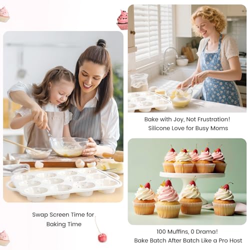 Silicone Muffin Pan with Metal Reinforced Frame (2 Count)