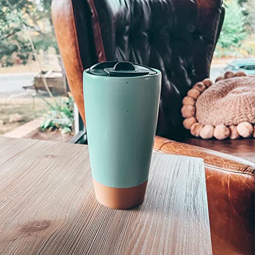 Double Wall Ceramic Coffee Travel Mug with Lid