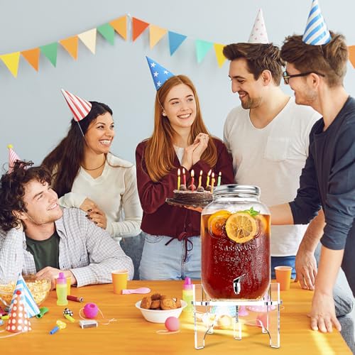1 Gallon Glass Drink Dispenser with Acrylic Stand