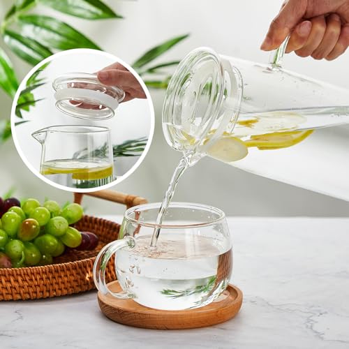 2 Sets Glass Pitcher with Lid
