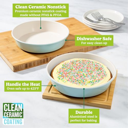 Clean Ceramic Round Cake Pans Set (2 Count)