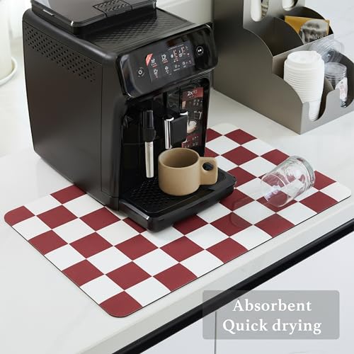 Checkered Dish Drying Mat for Kitchen Counter