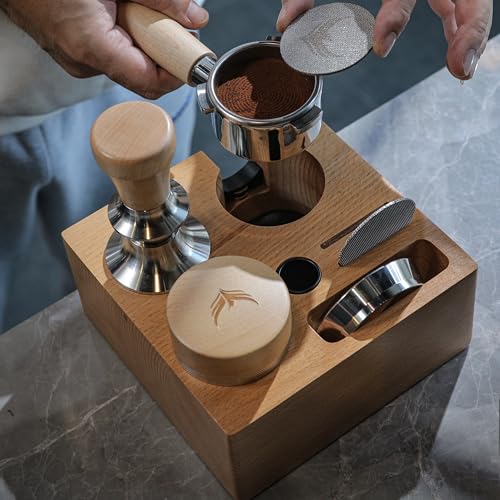 58mm Espresso Tamping Station Compact Portafilter Stand and Coffee Accessories Organizer for Espresso Machines with Tamper Holder