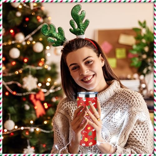 20oz Christmas Skinny Tumbler with Lid and Straw (2 Count)