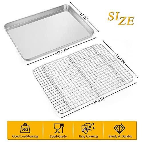 17.5 Inch Cookie Baking Sheet Pan with Wire Rack