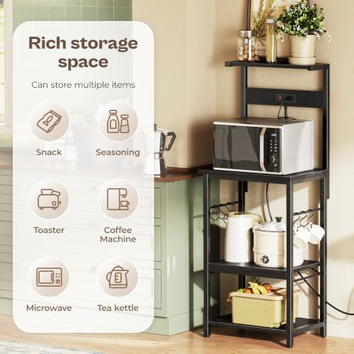 4 Tier Bakers Rack with Power Outlets