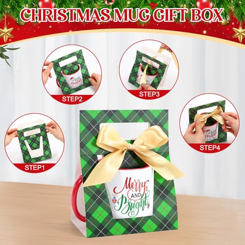 12 Sets Christmas Coffee Mugs with Mug Boxes 12 oz (12 Count)