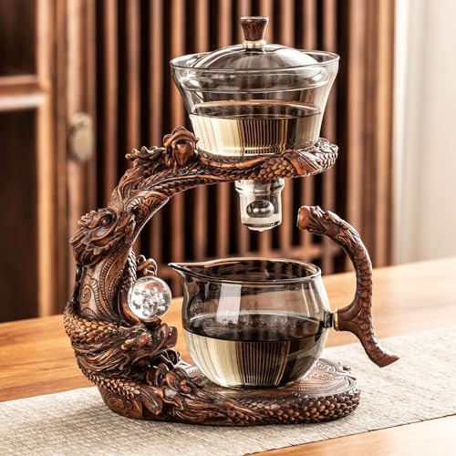 Glass Teapot Set with Infuser Semi Automatic Dragon Tea Set