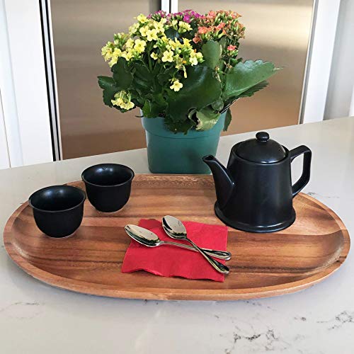 Woodard & Charles Acacia Wood Extra Large Oval Serving Tray