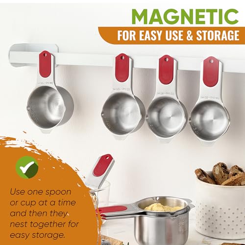 Magnetic Measuring Cups & Spoons Set of 15 with Levelers