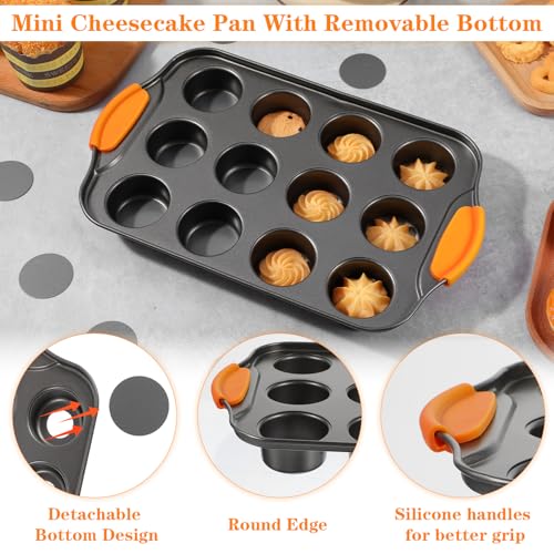 2Pack Mini Cheesecake Pans Removable Bottom Mini Cupcake Pans (2 Count)