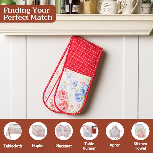 Double Oven Mitts 100% Cotton Double Oven Glove