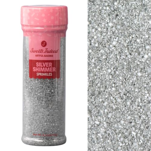 Silver Sanding Sugar Crystals for Baking & Decorating (5.11 Ounce)