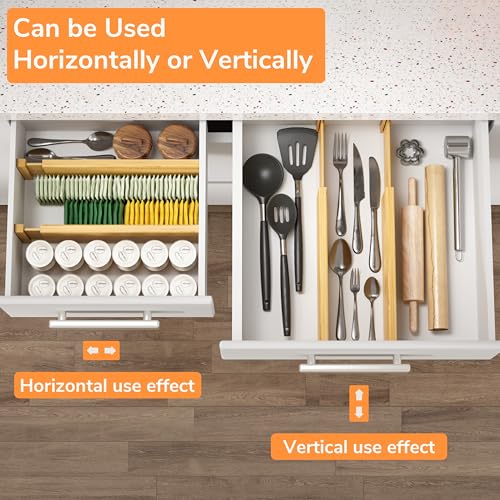 Bamboo Expandable Drawer Dividers (4 Count)