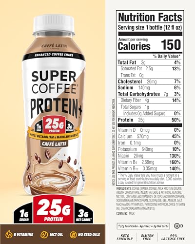 Protein+ Caffe Latte Protein Coffee 25g Protein 11oz 18Pk (300 Fl Oz)