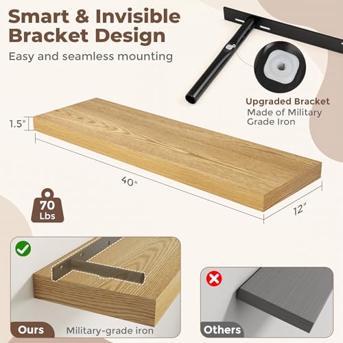 12 Inch Deep Floating Shelves (2 Count)