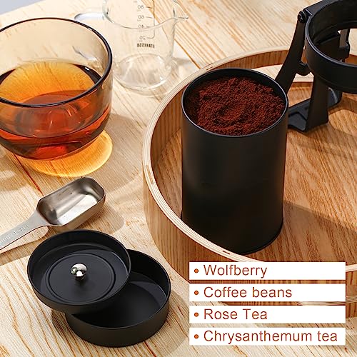 6 Pcs Tea Tin Canisters 16oz Metal Storage with Airtight Double Lid (6 Count)