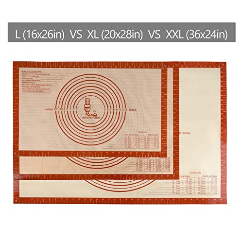 Non slip Silicone Pastry Mat Extra Large Measurements 36''x 24'' Baking Mat
