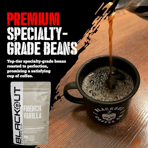 Blackout Coffee French Vanilla Flavored Ground Coffee (12 Ounce)