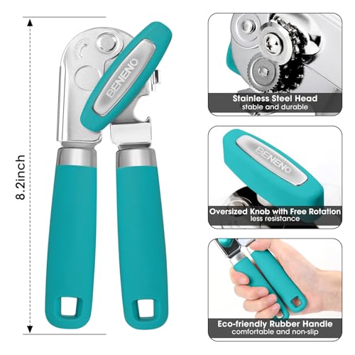Heavy Duty Hand Can Opener Manual with Magnet Lid Remover