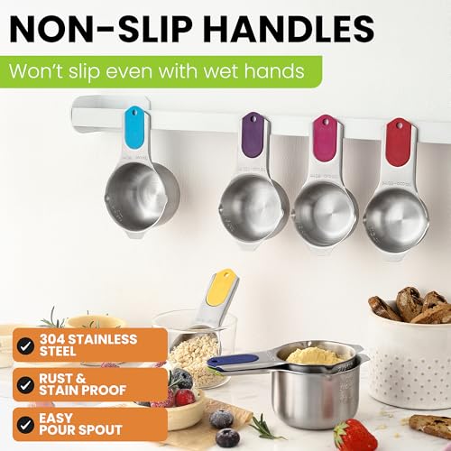 Magnetic Stainless Steel Measuring Cups Set of 7