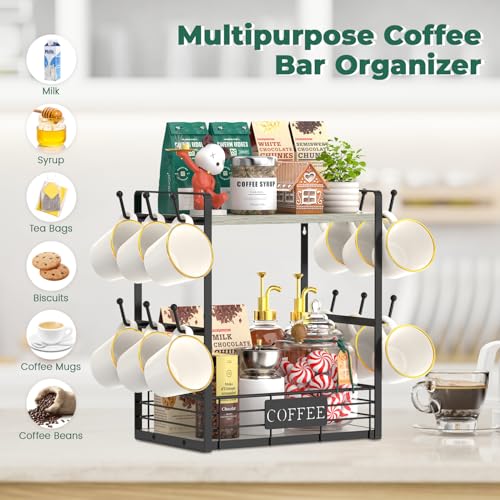 Coffee Mug Cup Holder Tree Bar Station Organizer
